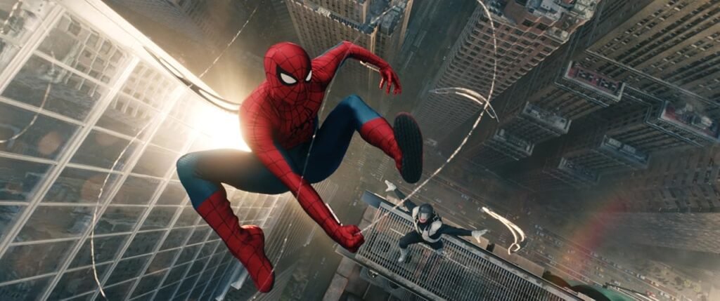 Super-herói Homem-Aranha em destaque no filme Um Novo Dia