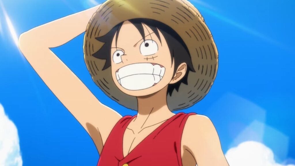 Luffy em um barco no teaser do anime THE ONE PIECE