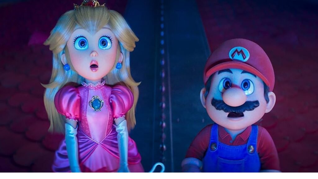 Mario e Princesa Peach em Super Mario Galaxy: O Filme
