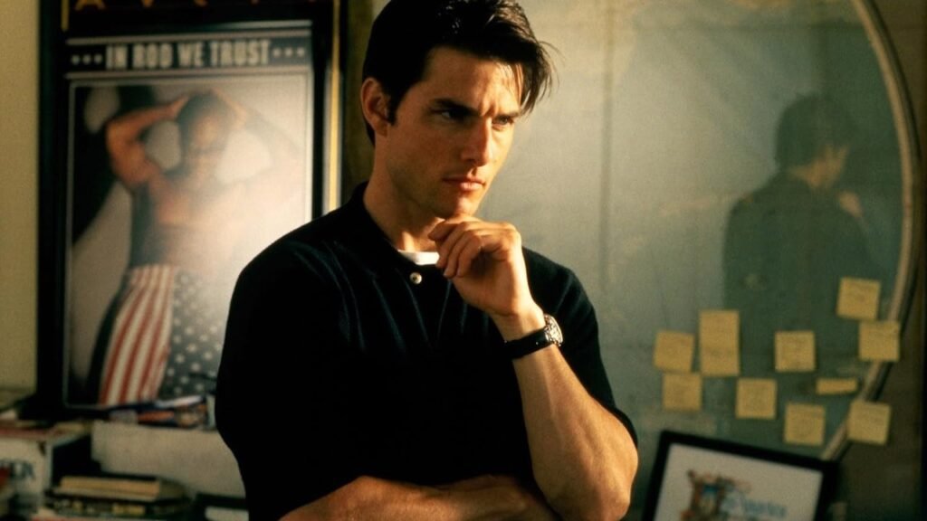 Tom Cruise como Jerry Maguire em cena de Jerry Maguire - A Grande Virada