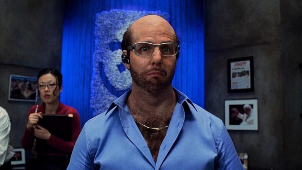 Tom Cruise como Les Grossman em cena de Trovão Tropical