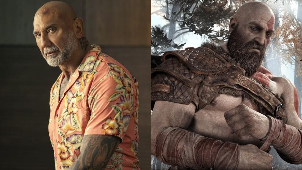 God of War: Dave Bautista é confirmado como o novo Kratos 10 Dave Bautista e Kratos em montagem sobre a série God of War