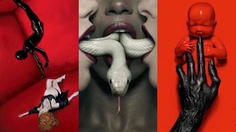 American Horror Story: 13 episódios para assistir antes da 13ª temporada 2 Pôsteres de Murder House, Coven e Apocalypse, de American Horror Story